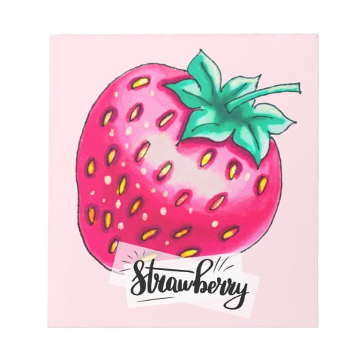 Bloc-note Fraise rose (Devant)