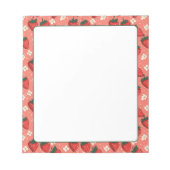 Bloc-note Fraises et fleurs Coral rose (Devant)