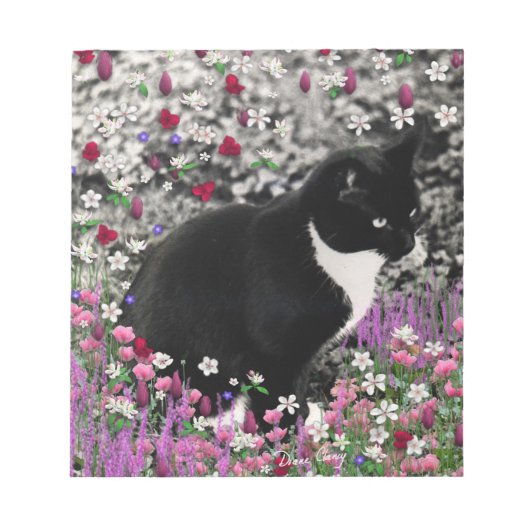 Bloc-note Frappes en Fleurs II - Tuxedo Kitty Cat (Devant)