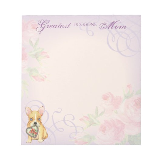 Bloc-note French Bulldog Heart Maman (Devant)