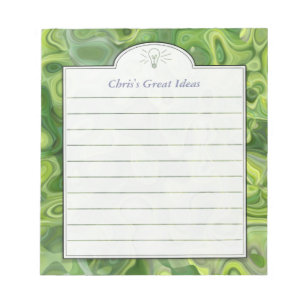 Bloc-note Fresque Green Abstrait Art Custom Idea List