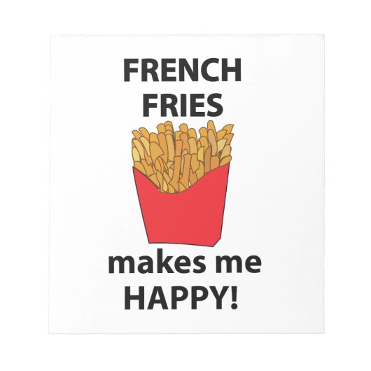 Bloc-note Frites Me Rends Heureux Frites (Devant)