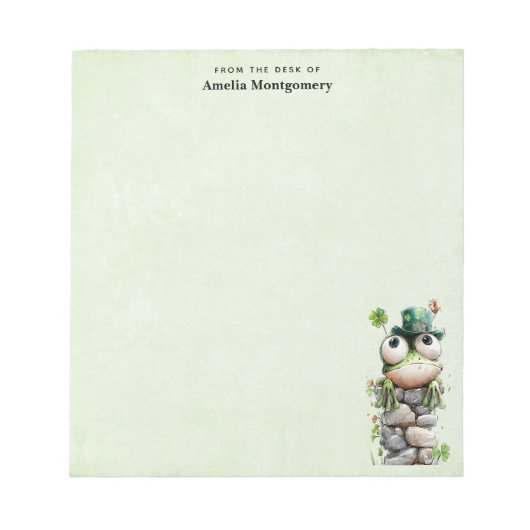 Bloc-note Frog with Green Hat and Shamrock Cute (Devant)