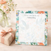 Bloc-note From the Desk Of Custom Floral Stationery