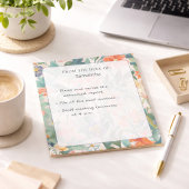 Bloc-note From the Desk Of Custom Floral Stationery