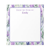 Bloc-note From The Desk of Custom Lavender Flower Field (Devant)