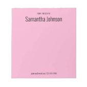 Bloc-note From the Desk of Your Name Light Pink and Black (Devant)