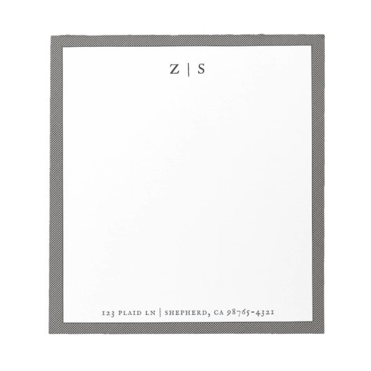 Bloc-note Frontalier Clan Tartan Plaid Motif (Devant)