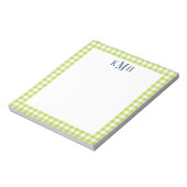 Bloc-note Frontière à carreaux gingham vert citron (Tourné)
