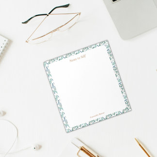 Bloc-note Frontière botanique moderne bleue et verte