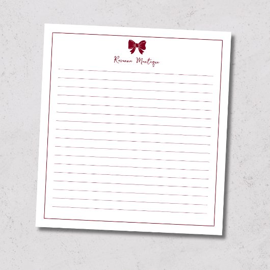 Bloc-note Frontière d'arc Bourgogne personnalisée avec nom l