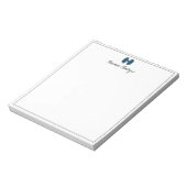 Bloc-note Frontière de ruban bleu de Prusse écriture personn (Tourné)