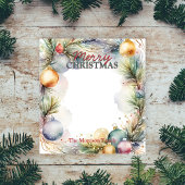 Bloc-note Frontière festive des branches de pin Noël