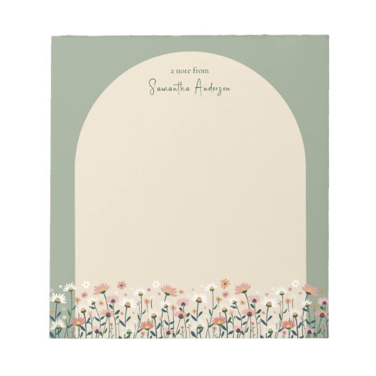 Bloc-note Frontière florale de Boho Arch Fleur sauvage (Devant)