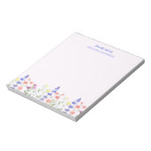 Bloc-note Frontière Florale Fleur sauvage Du Bureau Du Nom (Tourné)