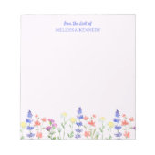 Bloc-note Frontière Florale Fleur sauvage Du Bureau Du Nom (Devant)