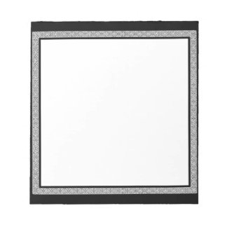 Bloc-note Frontière géométrique noir et blanc