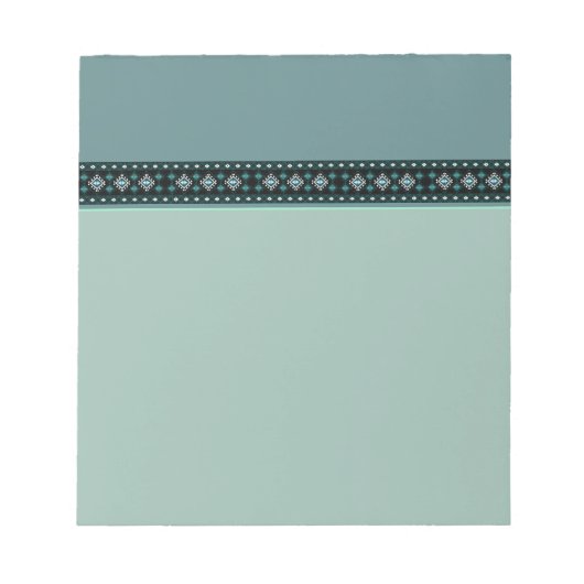 Bloc-note Frontière Motif Turquoise Rustique (Devant)