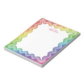 Bloc-note Frontière ondulée arc-en-ciel Faux Paillettes Nom (Tourné)