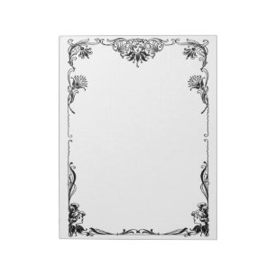 Bloc-note Frontière victorienne de visage et de vignes