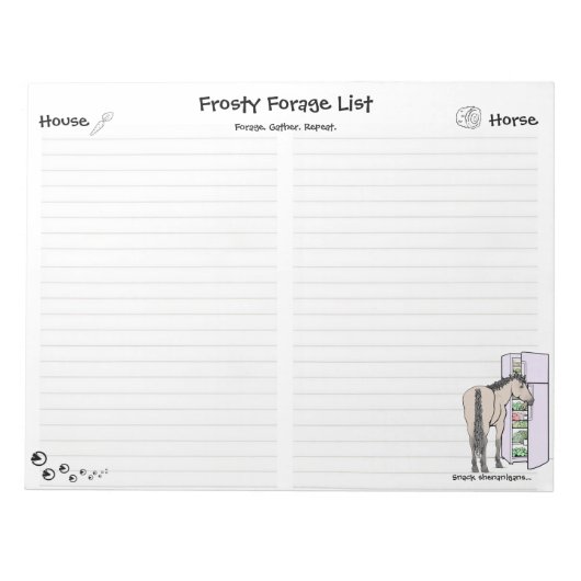 Bloc-note Frosty Forage House|Carnet de notes pour chevaux (Devant)
