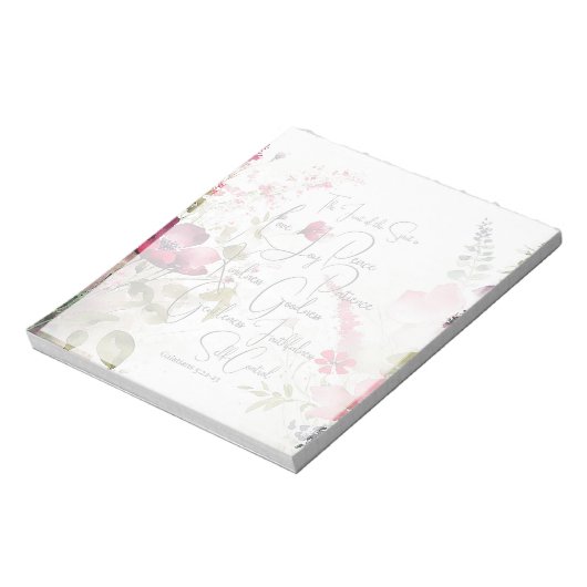 Bloc-note Fruit de l'Esprit rose floral (Tourné)