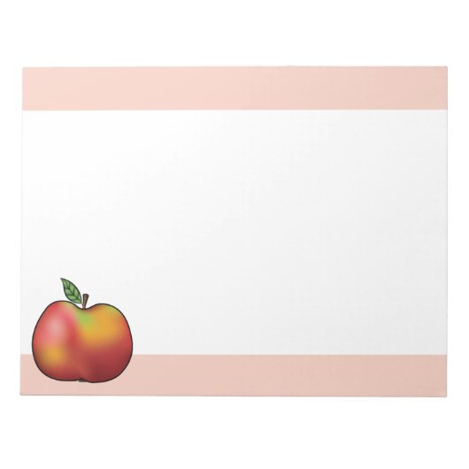 Bloc-note Fruit Rouge Carton Pomme Avec Rose (Devant)