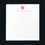 Bloc-note Fruits de fraises roses Papeterie personnalisée<br><div class="desc">Papier à lettres personnalisé avec fraise d'été rose mignonne</div>