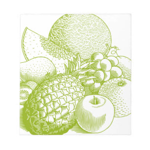 Bloc-note Fruits vintage alimentation saine rétro