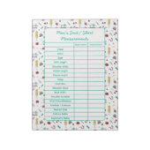 Bloc-note Fully Customizable Body Measurements Chart Notepad (Tourné)