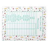 Bloc-note Fully Customizable Body Measurements Chart Notepad (Devant)