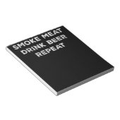 Bloc-note Fumer Viande Boire Bière Répéter | Amoureux Drôle  (Incliné)