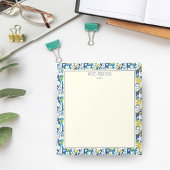 Bloc-note Fun Blue Yellow Dogs Pattern Personalized Name