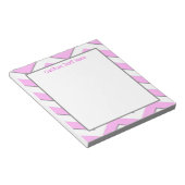 Bloc-note Fun mignon rose Chevron Stripe personnalisée (Incliné)