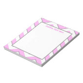 Bloc-note Fun mignon rose Chevron Stripe personnalisée (Tourné)