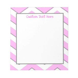 Bloc-note Fun mignon rose Chevron Stripe personnalisée