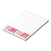 Bloc-note Fun OK Love You Bye Red and Pink Girfriend (Tourné)