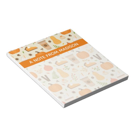 Bloc-note Fun Orange Fall Motif (Incliné)