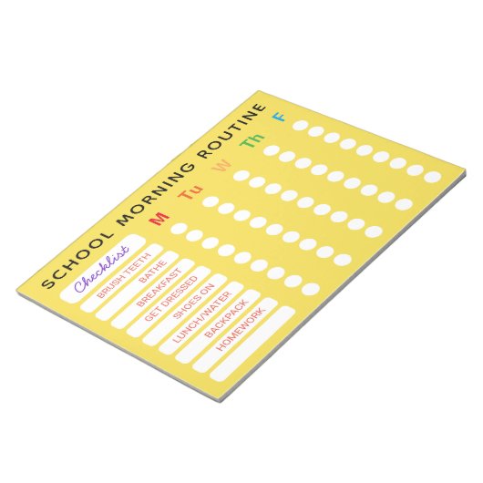 Bloc-note Fun Rainbow Daily Routine Checklist Custom Chores (Incliné)