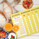 Bloc-note Fun Rainbow Daily Routine Checklist Custom Chores<br><div class="desc">Customisez avec la routine matinale de votre enfant. Supprimez le dégradé pour choisir une couleur arrière - plan qui correspond à votre goût. Pour les enfants, vous pouvez utiliser des autocollants étoilés pour marquer chaque cercle pendant qu'ils prennent l'habitude de leur routine matinale. Grattez tous les textes en casquette faciles...</div>