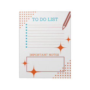 Bloc-note Fun Retro Design To Do List ; Bulletpoint, Listes