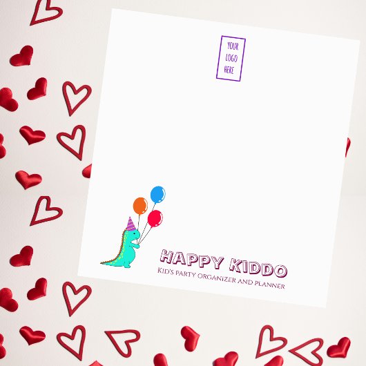 Bloc-note Fun Trex avec le Casquette de la fête et Balloons 