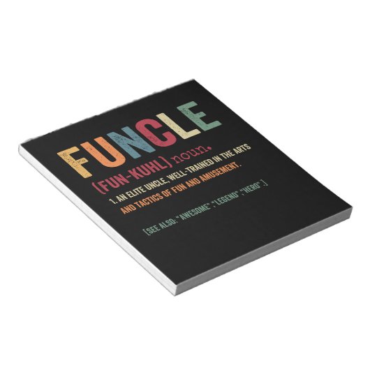 Bloc-note Funcle Funny Uncle Définition, Awesome Legend Hero (Incliné)