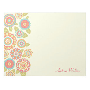 Bloc-note Funky Boho Retro Flowers Mariage