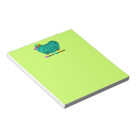 Bloc-note Funky Green Ram Chinois Année Zodiac Notepad (Incliné)