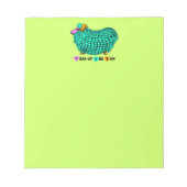 Bloc-note Funky Green Ram Chinois Année Zodiac Notepad (Devant)