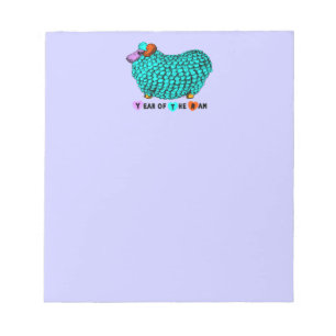 Bloc-note Funky Turquoise Ram chinois Année Zodiac Notepad