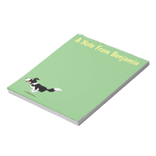 Bloc-note Funny Border Collie chien en course dessin animé (Tourné)