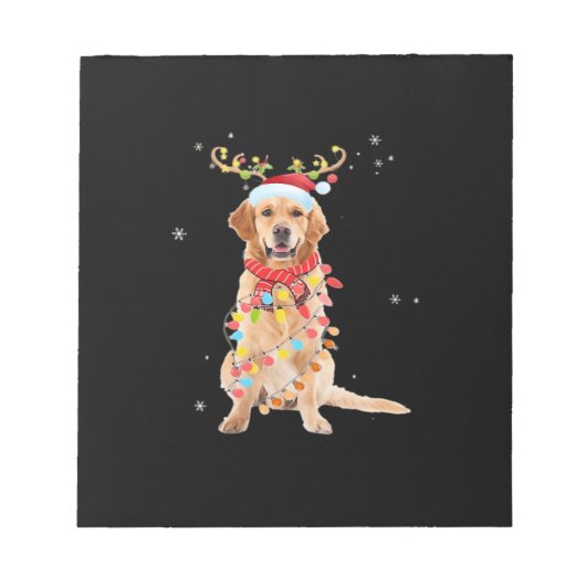 Bloc-note Funny Golden Retriever Christmas Tree Santa Renne (Devant)