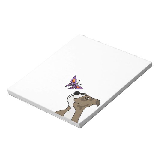 Bloc-note Funny Grey and White Pitbull and Butfly (Tourné)